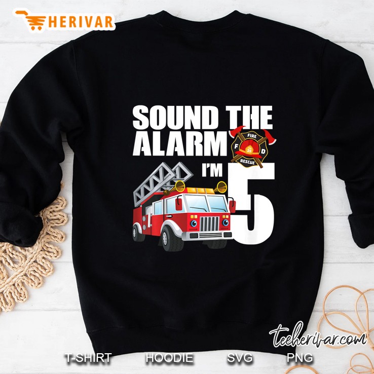 Kids 5 Year Old Firefighter Birthday Fire Truck Engine 5Th Sweatshirt