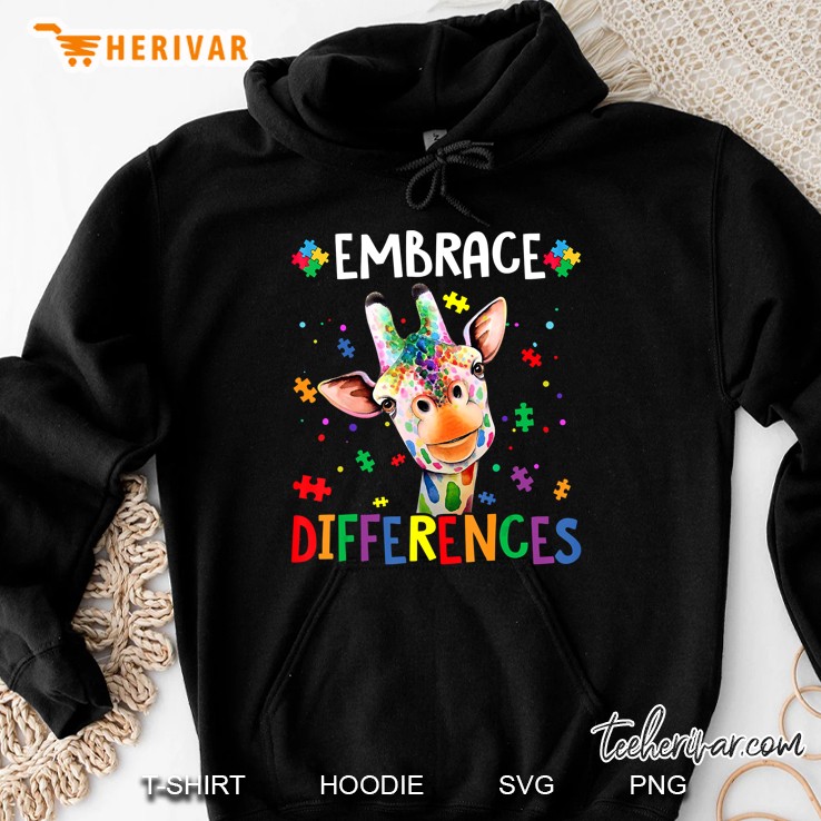 Embrace Differences Puzzle Piece Autism Giraffe Mugs