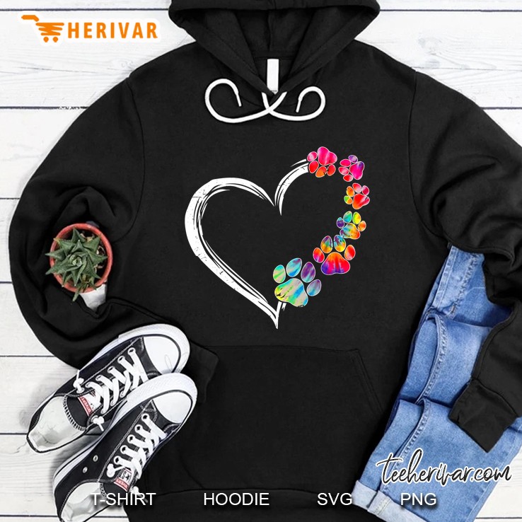 Tie Dye Dog Paws Heart Costume Cute Dog Hoodie
