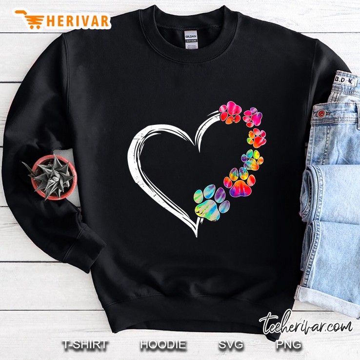 Tie Dye Dog Paws Heart Costume Cute Dog Sweatshirt
