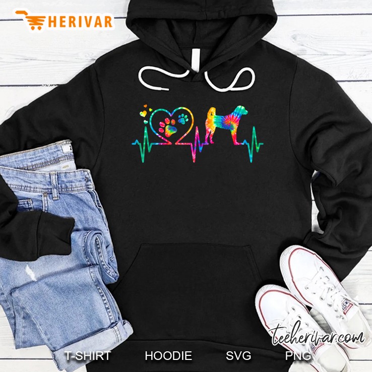 Anatolian Shepherd Heartbeat Tie Dye Dog Hoodie