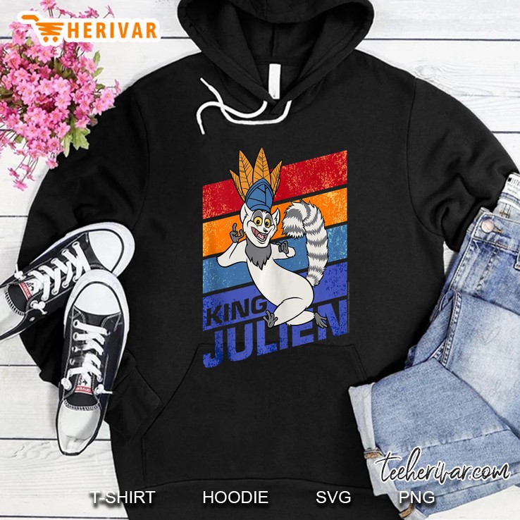 Madagascar King Julien Striped Portrait Tank Top Hoodie