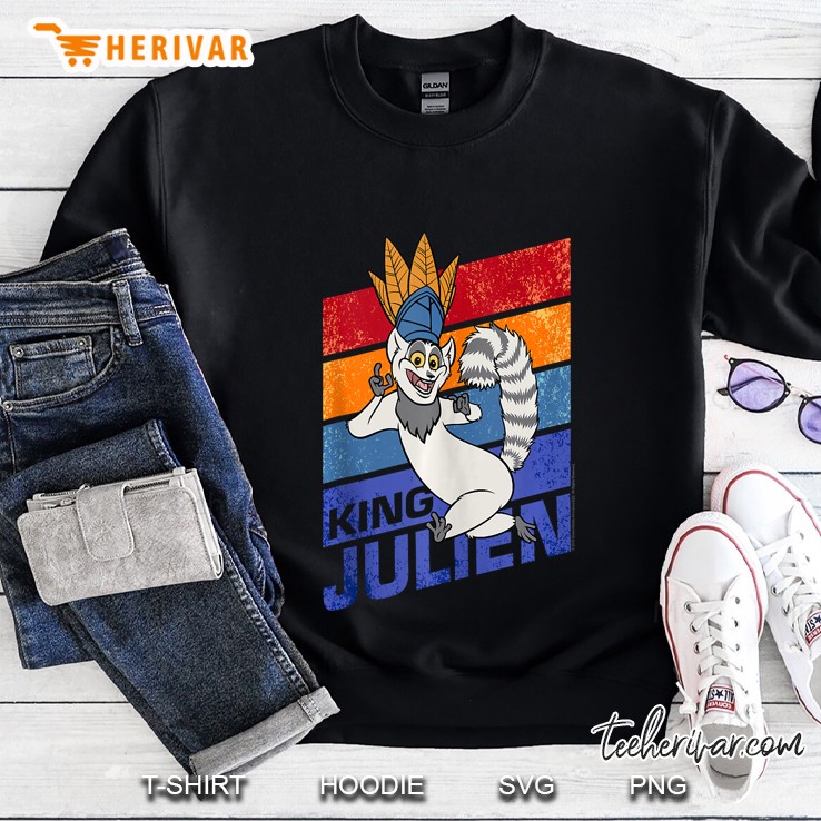 Madagascar King Julien Striped Portrait Tank Top Sweatshirt