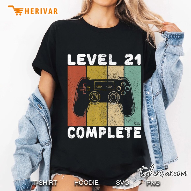 Mens Mens 21St Birthday Shirt Men Gaming Tshirt Level 21 Complete Premium Ladies Tee