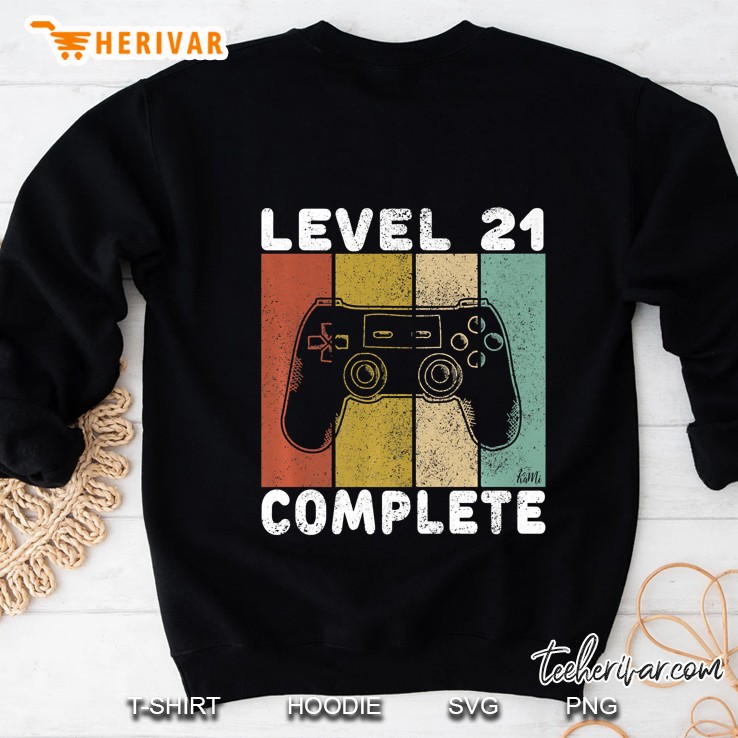Mens Mens 21St Birthday Shirt Men Gaming Tshirt Level 21 Complete Premium Sweatshirt