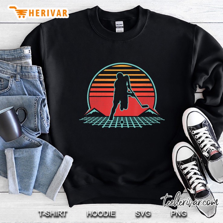 Floor Hockey Retro Vintage 80S Style Coach Player Gift Sweatshirt