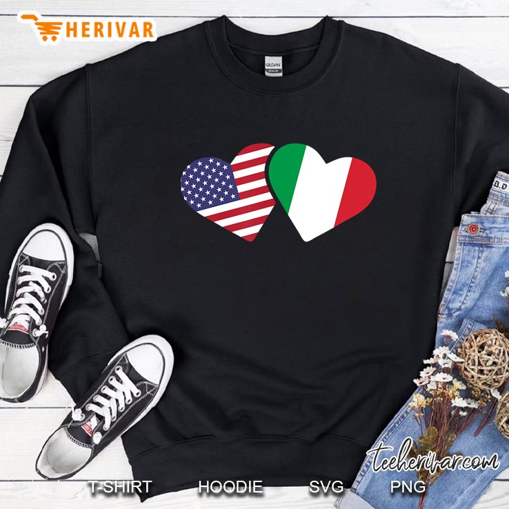 Italy Usa Flag Heart Italian American Love Sweatshirt