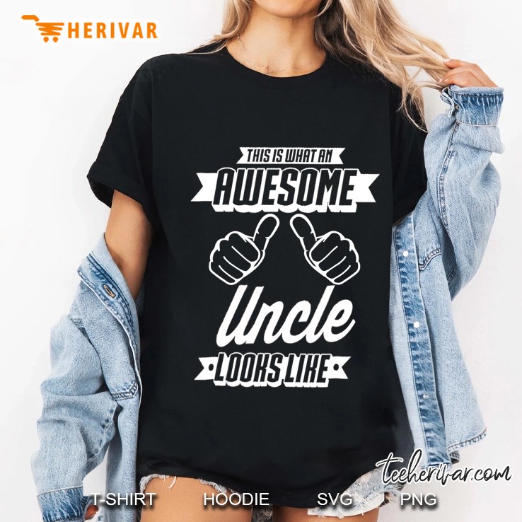 Mens Awesome Uncle Looks Like Funny Ladies Tee