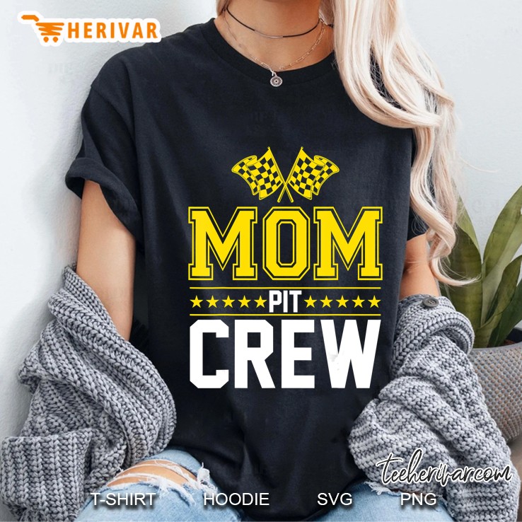 Mom Pit Crew Hosting Car Race Birthday Party Ladies Tee