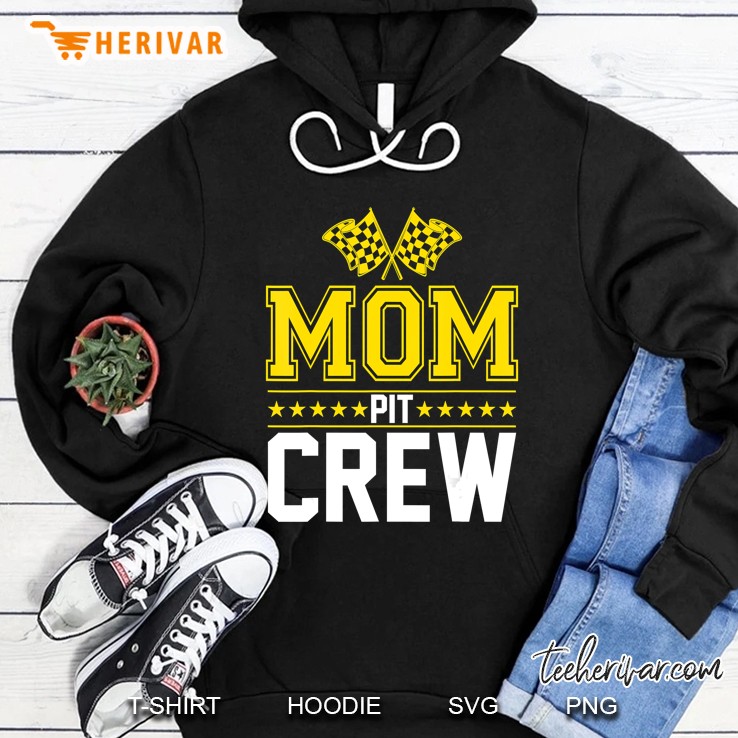 Mom Pit Crew Hosting Car Race Birthday Party Hoodie