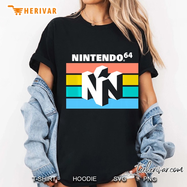 Nintendo Classic 64 Striped Logo Pullover Ladies Tee