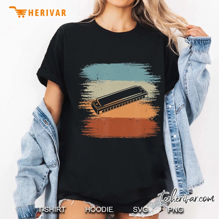 Retro Vintage Harmonica I Mouth Organ Musician Gift Ladies Tee