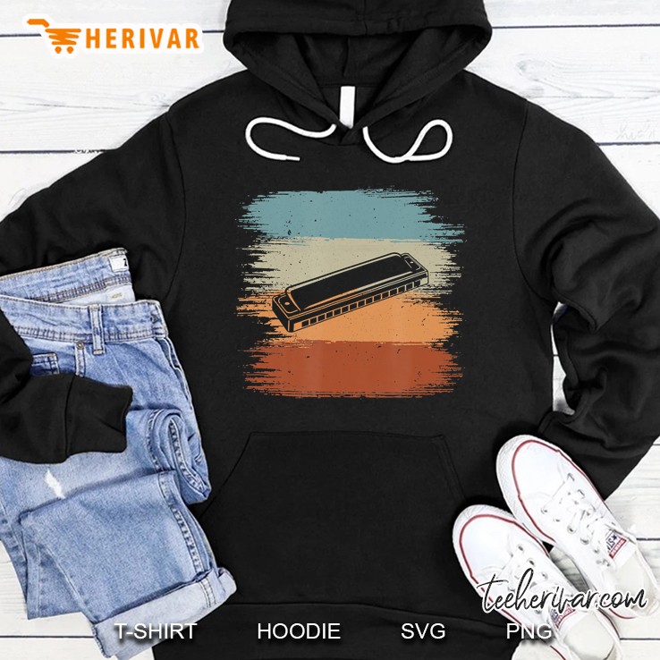 Retro Vintage Harmonica I Mouth Organ Musician Gift Hoodie