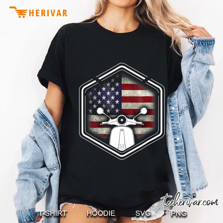Vintage Moped Retro Scooter Usa Ladies Tee