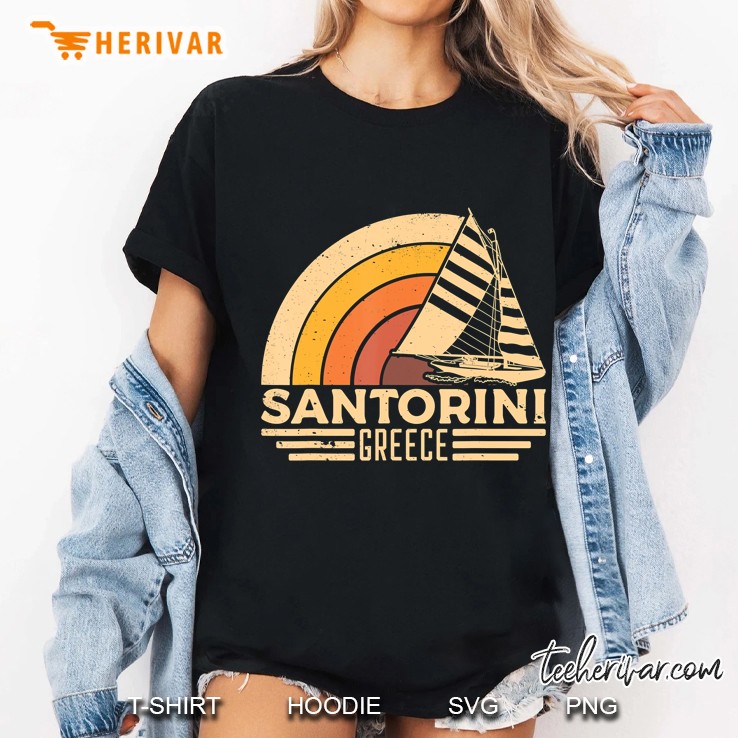 Vintage Santorini Greece Sailing Ladies Tee