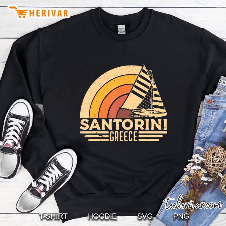 Vintage Santorini Greece Sailing Sweatshirt