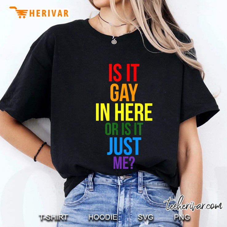 Funny Gay In Here Or Is It Just Me Gay Pride Ladies Tee