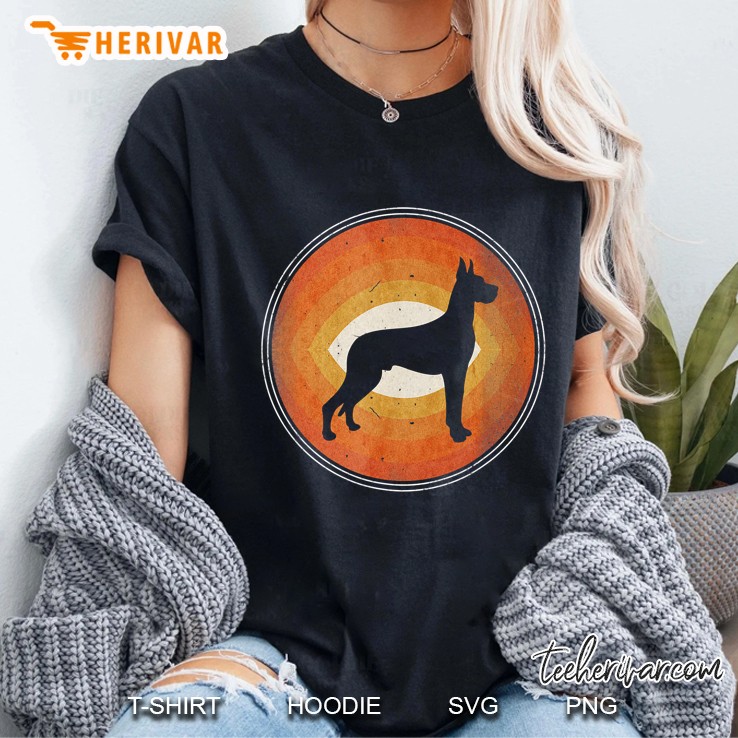 Graphic 365 Dog Breed Great Dane Retro Style Ladies Tee