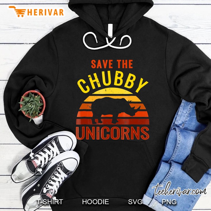 Graphic Tee Vintage Save The Chubby Unicorns Hoodie