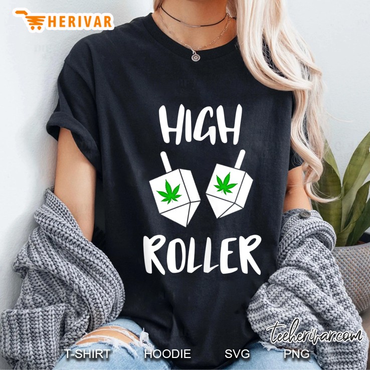 High Roller Dreidel Weed Happy Hanukkah Jewish Stoner Gift Tank Top Ladies Tee