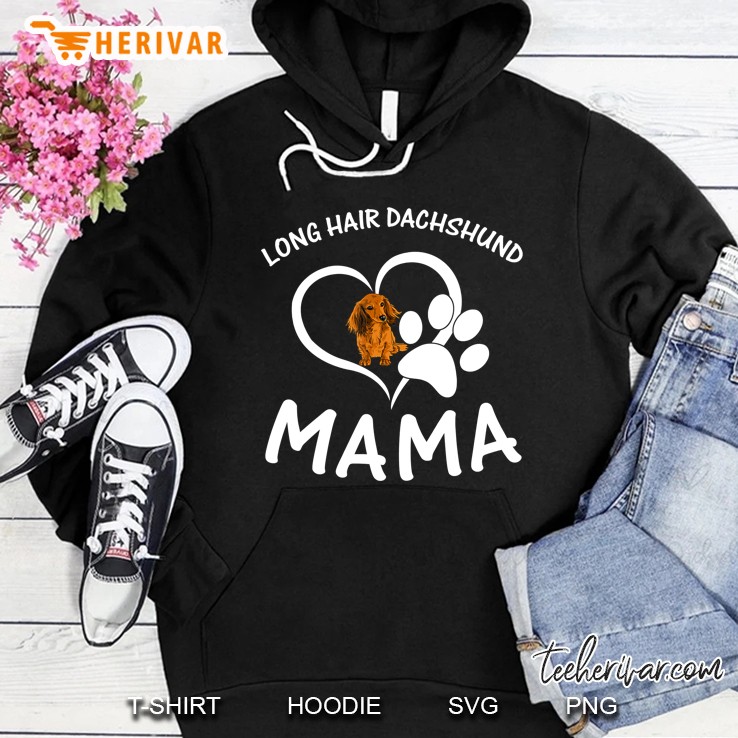 Long Hair Dachshund Mama Gift Pet Lover Apparel Dog Mom Gift Hoodie