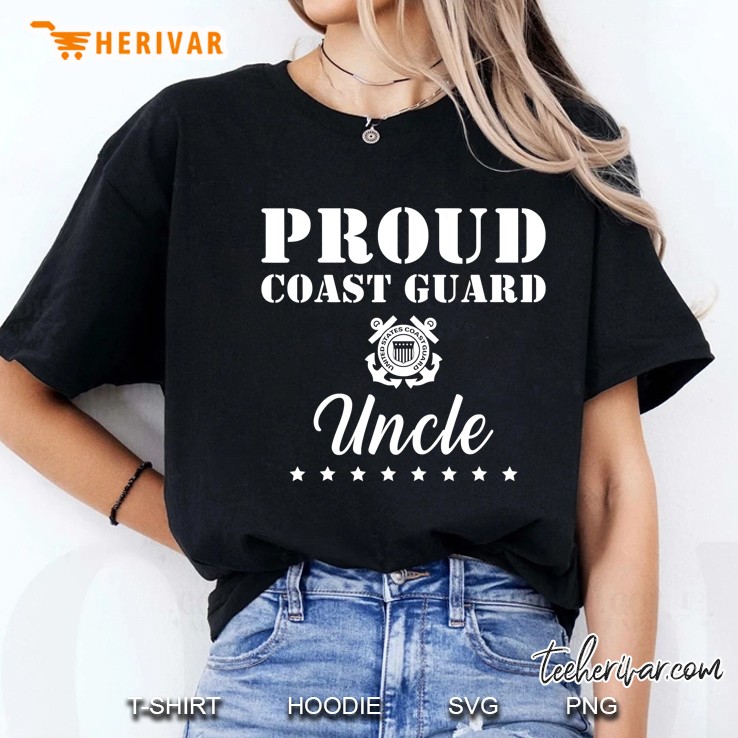 Mens Proud Us Coast Guard Uncle Usa Military Family Gift Ladies Tee