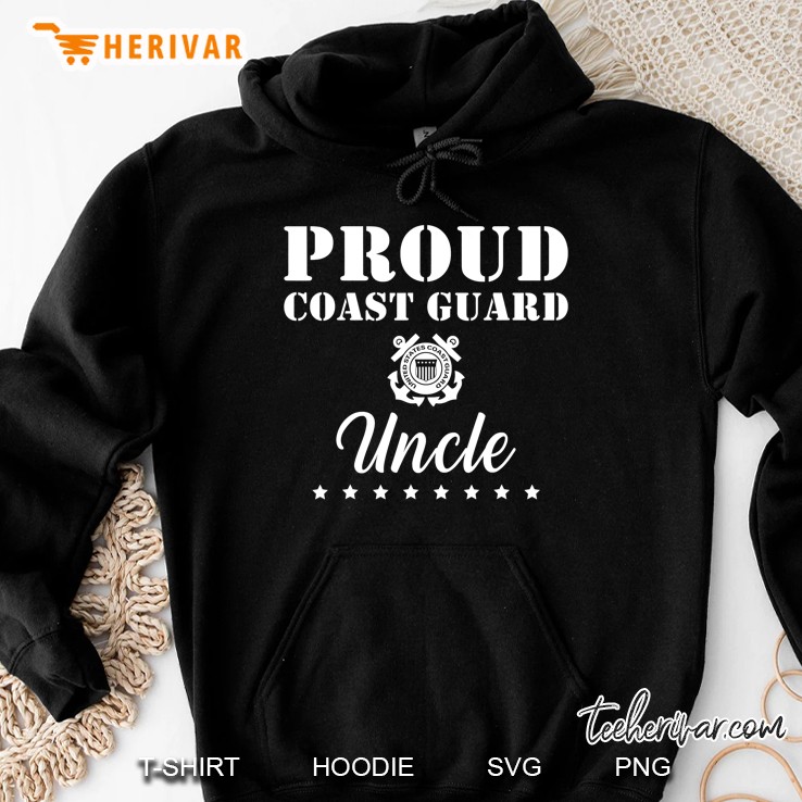 Mens Proud Us Coast Guard Uncle Usa Military Family Gift Hoodie