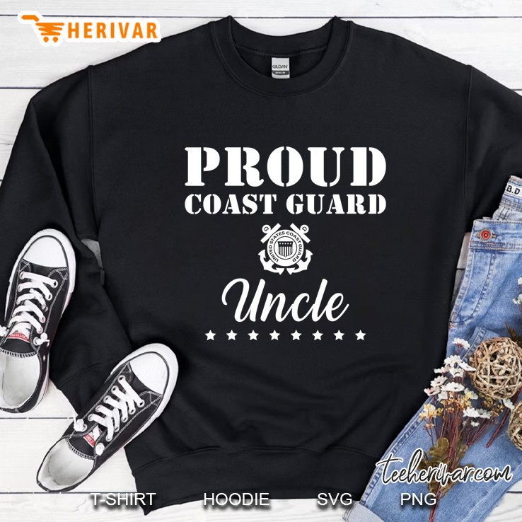 Mens Proud Us Coast Guard Uncle Usa Military Family Gift Sweatshirt