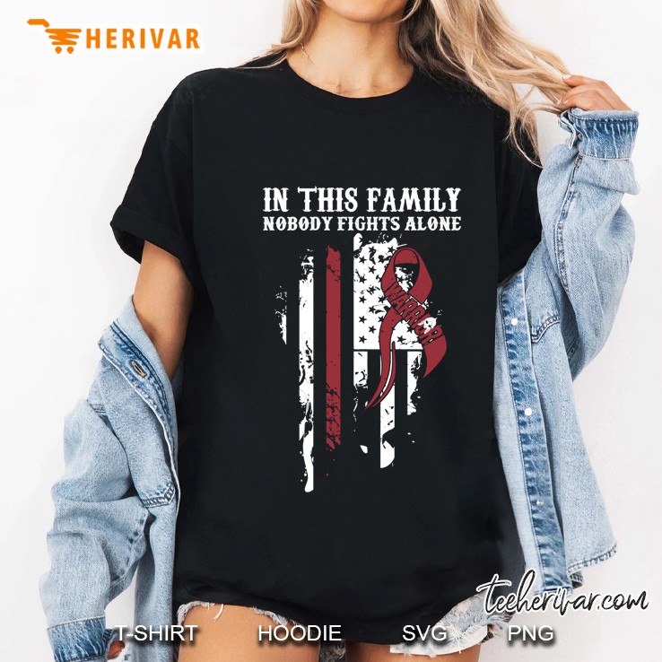 Nobody Alone- Multiple Myeloma Cancer Awareness Ribbon Pullover Ladies Tee
