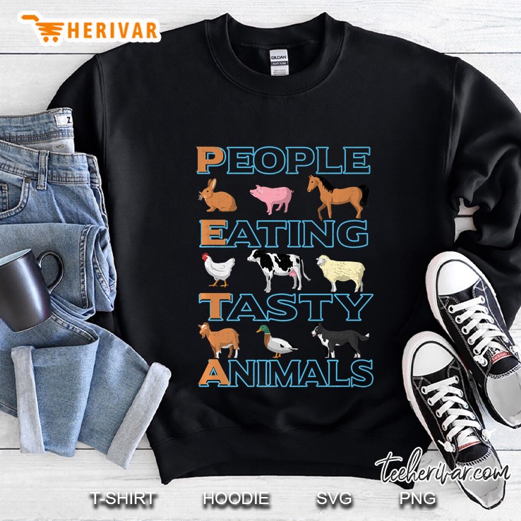 People Eating Tasty Animal Funny Meat Eater Cave Man Premium Sweatshirt