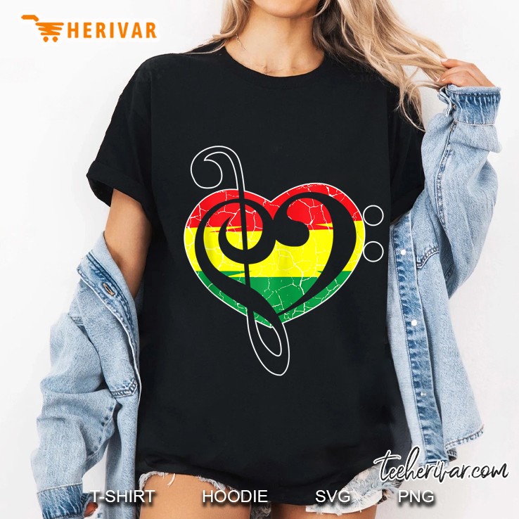 Rasta Flag Jamaica Flag Irie Reggae Music Bass Clef Tank Top Ladies Tee