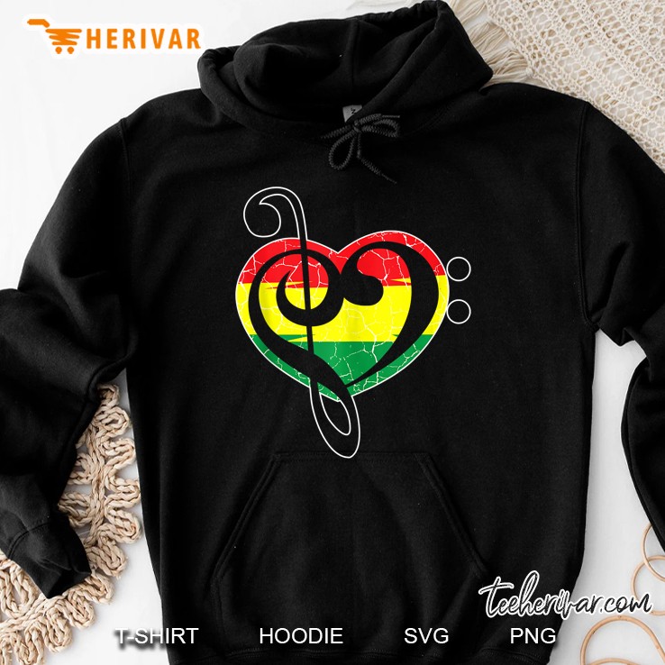 Rasta Flag Jamaica Flag Irie Reggae Music Bass Clef Tank Top Hoodie