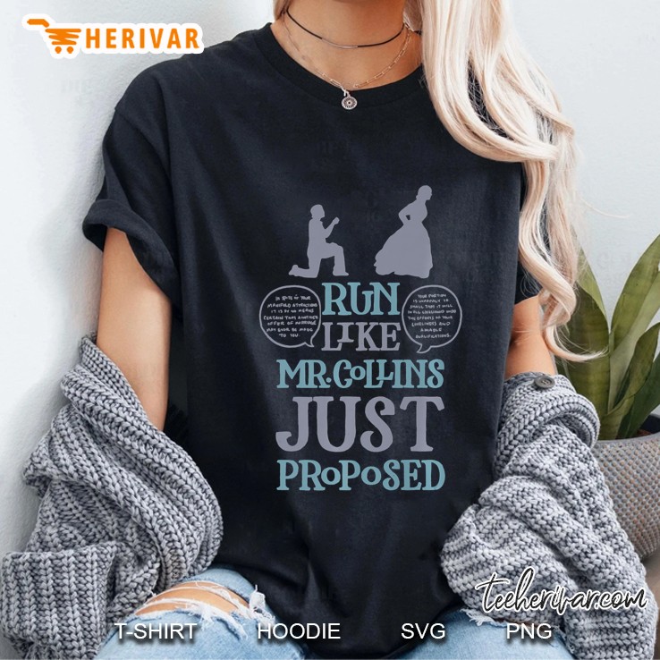 Run Like Mr. Collins Just Proposed Funny Books And Running Premium Hoodie