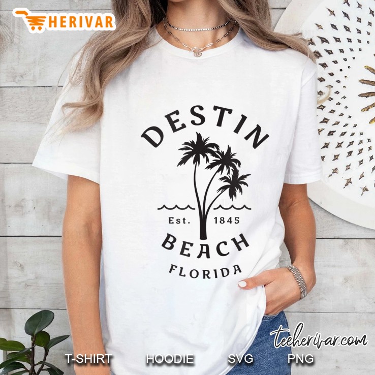 Retro Cool Original Destin Florida Beach Palm Tree Tank Top Ladies Tee