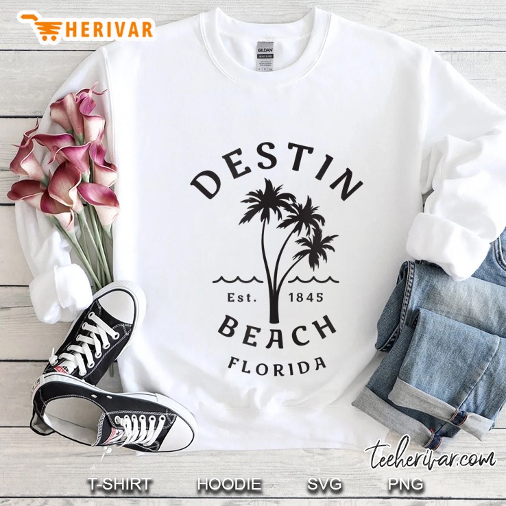 Retro Cool Original Destin Florida Beach Palm Tree Tank Top Sweatshirt