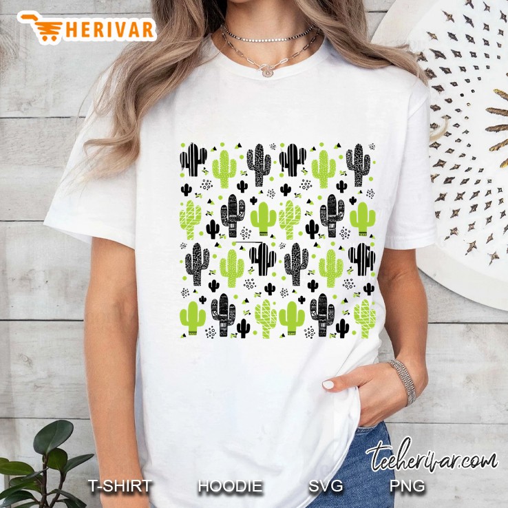Colorful Cactus Pattern Design Posters And Art Prints Ladies Tee