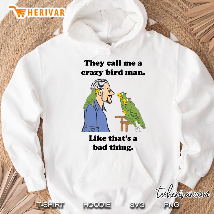 Crazy Bird Man With Green Parrots Hoodie