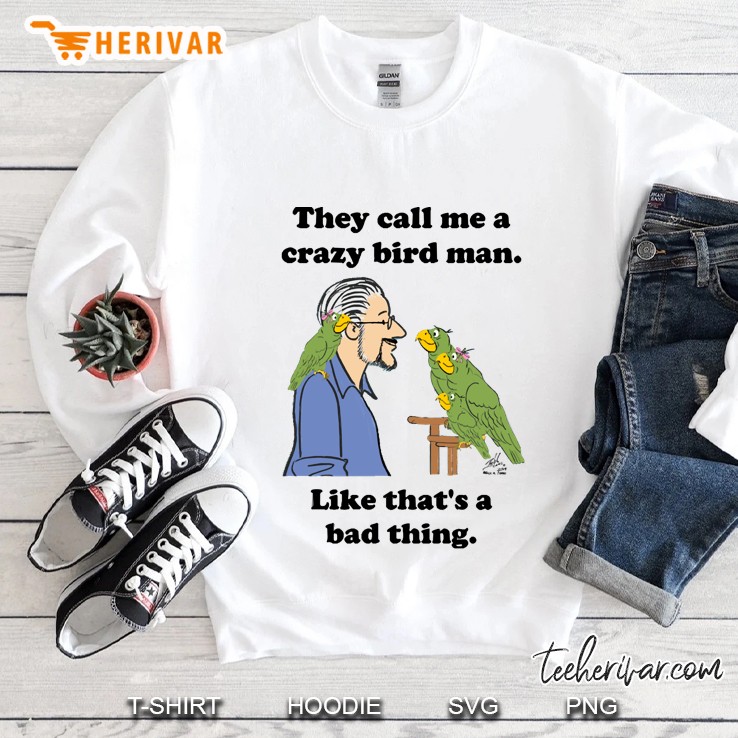 Crazy Bird Man With Green Parrots Sweatshirt