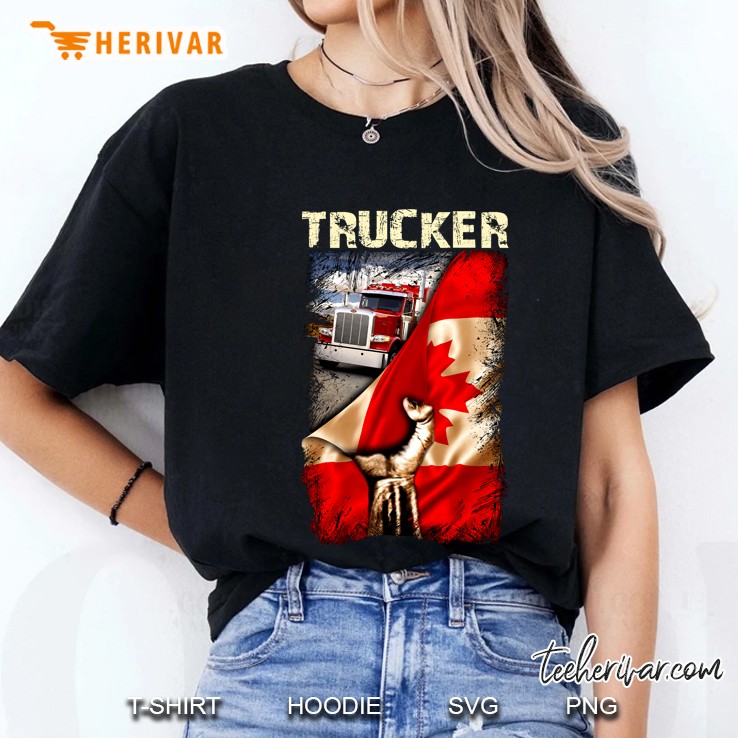 Trucker Canadian Flag Version Ladies Tee