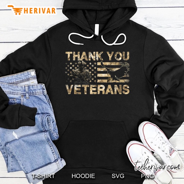 American Flag Shirt Thank You Veterans Military Camo Tank Top Mugs