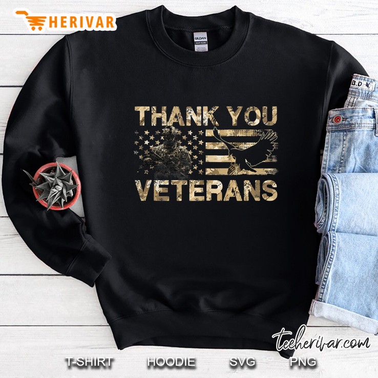 American Flag Shirt Thank You Veterans Military Camo Tank Top Mugs