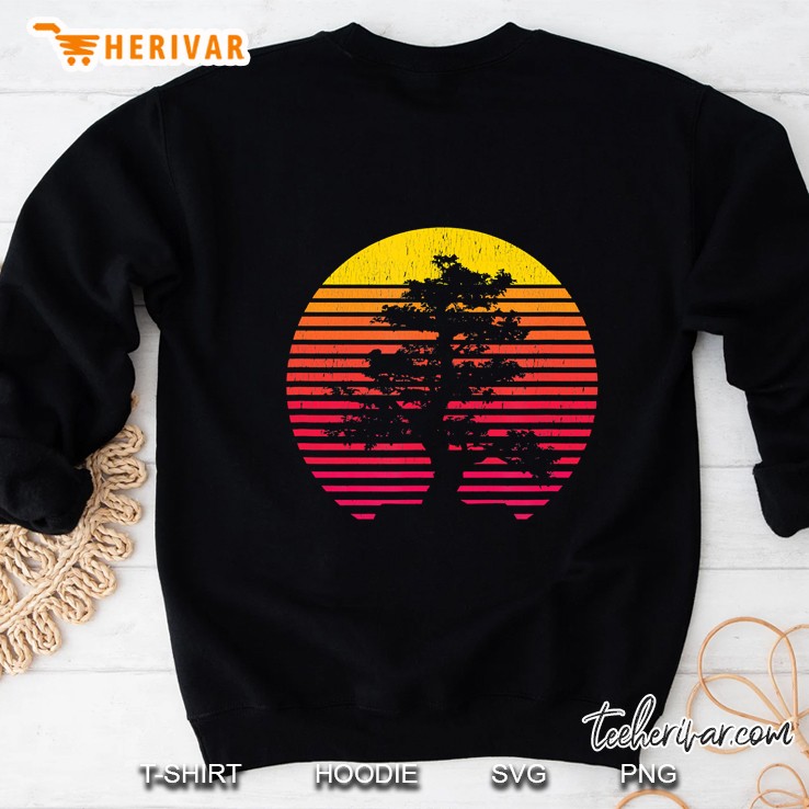 Bonsai Tree Japanese Zen Buddhist Tree Retro Sunset Sweatshirt