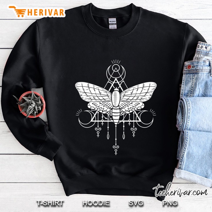 Goth Moth And Crescent Moon Creepy Design Gift For Goths Sweatshirt