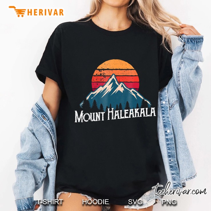 Hawaiian Mount Haleakala Volcano Mountain Retro Ladies Tee