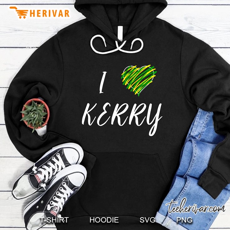 Kerry Ireland County Colours- 'I Love' With Funky Heart Mugs