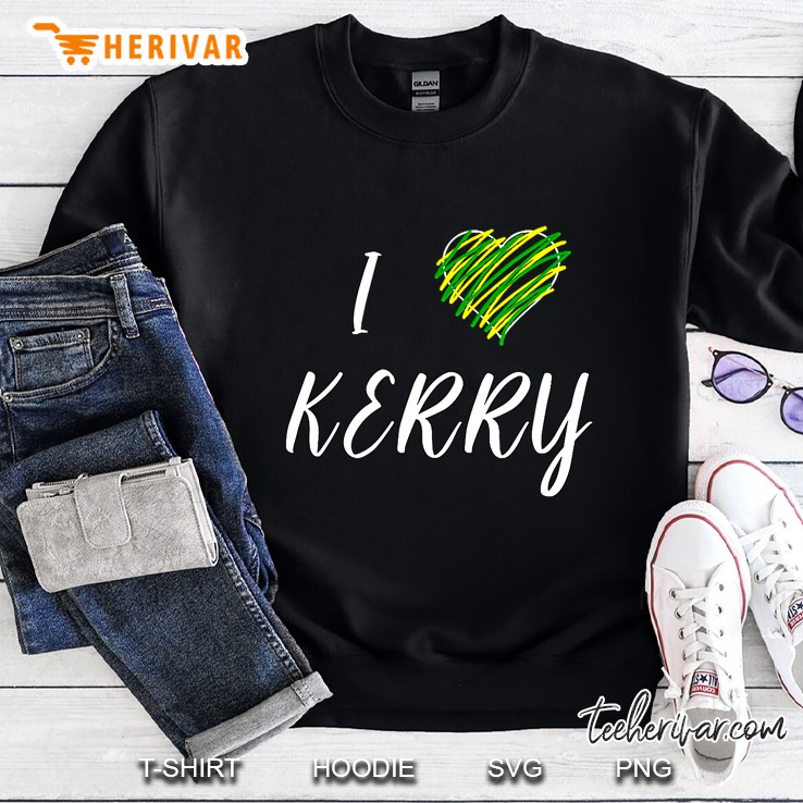 Kerry Ireland County Colours- 'I Love' With Funky Heart Mugs