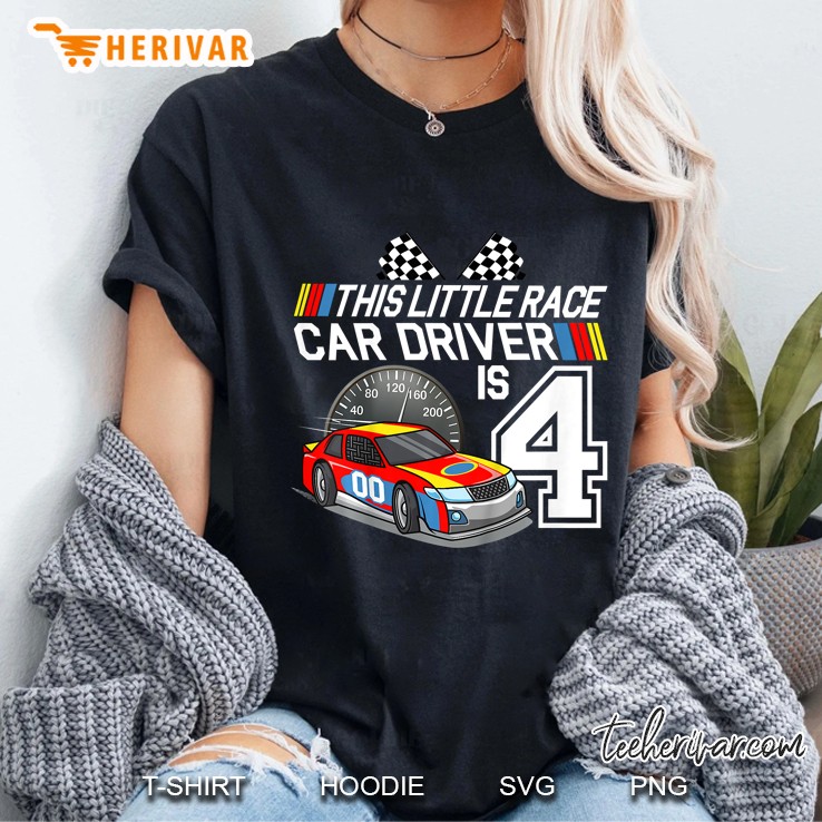 Kids 4 Year Old Race Car Birthday 4Th Stock Car Racing Party Gift Ladies Tee