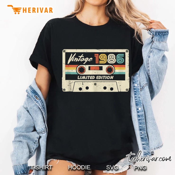 Vintage 1986 Made In 1986 34Th Birthday Gift Retro Cassette Tank Top Ladies Tee