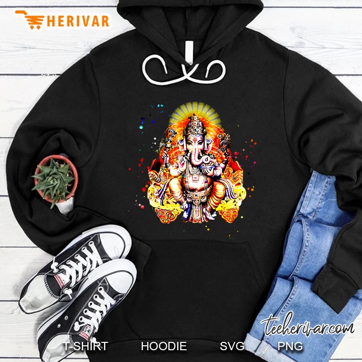 Yoga Shirts Spiritual Hindu God Ganesha Meditation Hoodie