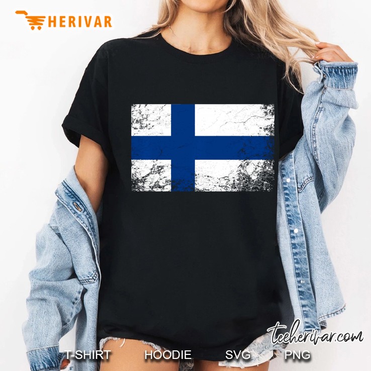 Finnish National Flag Vintage Gift Ladies Tee
